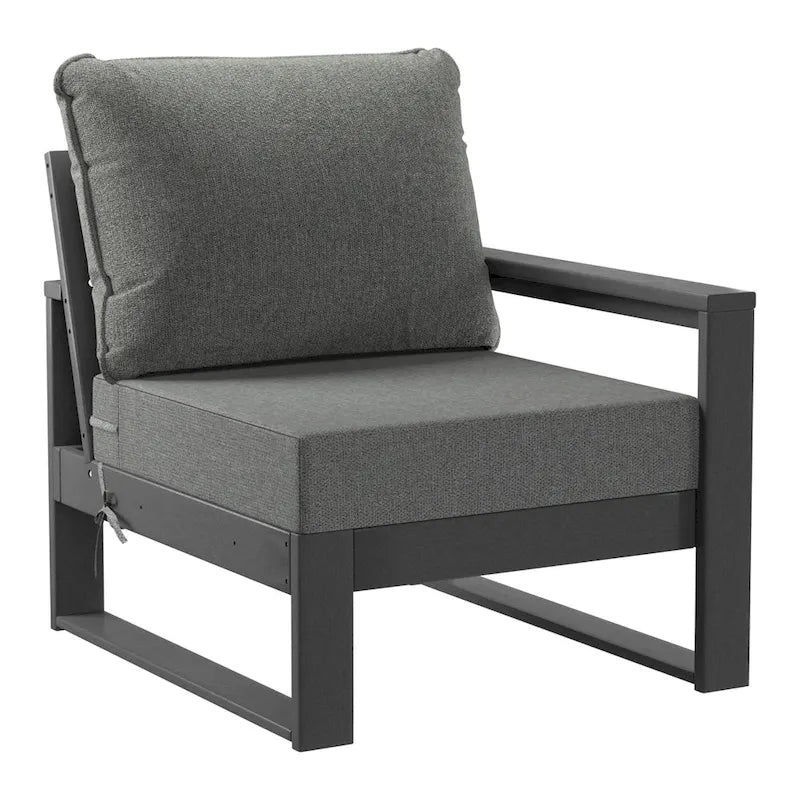 Ensemble de jardin Polytrends Endless Patio 5 pièces avec pouf et structure grise