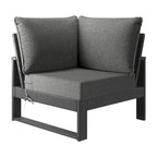 Ensemble de jardin Polytrends Endless Patio 5 pièces avec pouf et structure grise