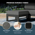 Ensemble de jardin Polytrends Endless Patio 5 pièces avec pouf et structure grise