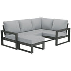 Ensemble de jardin Polytrends Endless Patio 5 pièces avec pouf et structure grise