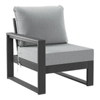 Ensemble de jardin Polytrends Endless Patio 5 pièces avec pouf et structure grise