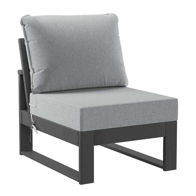 Ensemble de jardin Polytrends Endless Patio 5 pièces avec pouf et structure grise