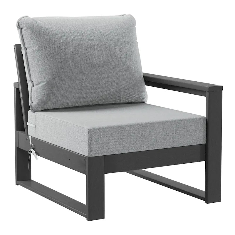 Ensemble de jardin Polytrends Endless Patio 5 pièces avec pouf et structure grise