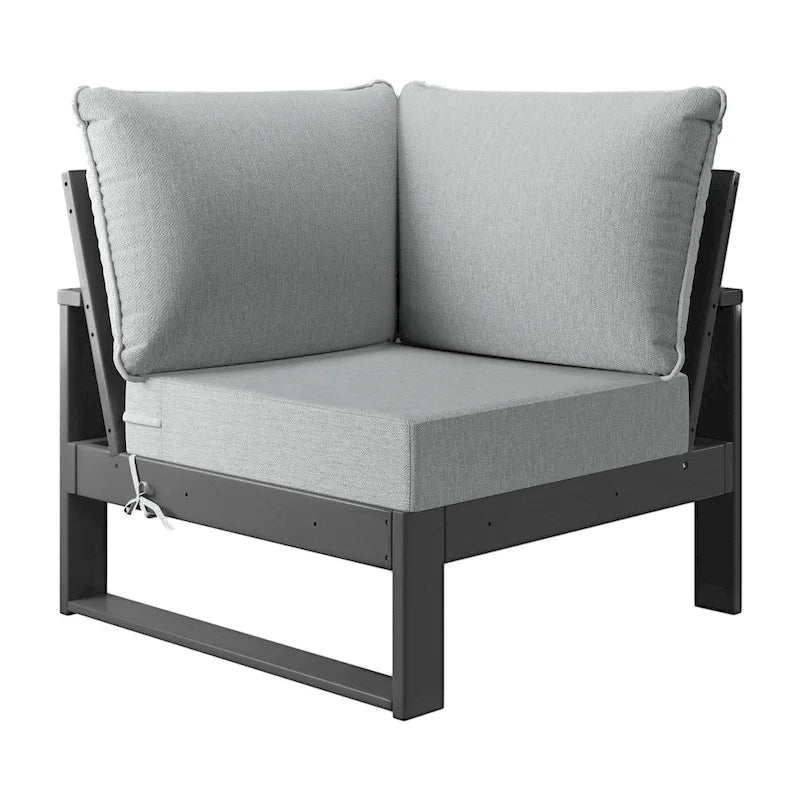 Ensemble de jardin Polytrends Endless Patio 5 pièces avec pouf et structure grise