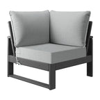 Ensemble de jardin Polytrends Endless Patio 5 pièces avec pouf et structure grise