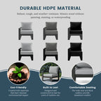 Ensemble de jardin Polytrends Endless Patio 5 pièces avec pouf et structure grise