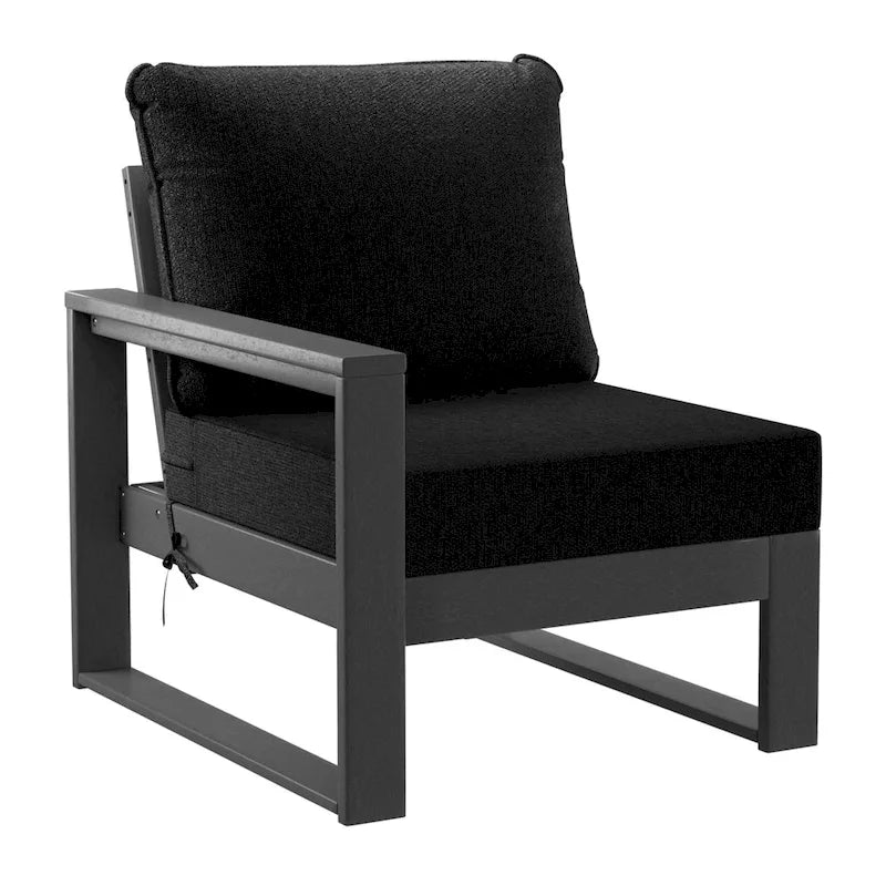 Ensemble de jardin Polytrends Endless Patio 5 pièces avec pouf et structure grise
