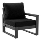 Ensemble de jardin Polytrends Endless Patio 5 pièces avec pouf et structure grise