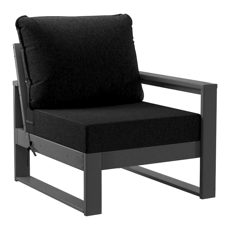 Ensemble de jardin Polytrends Endless Patio 5 pièces avec pouf et structure grise