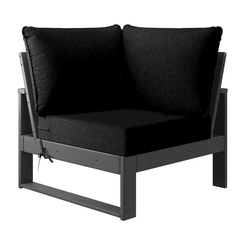 Ensemble de jardin Polytrends Endless Patio 5 pièces avec pouf et structure grise
