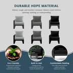 Ensemble de jardin Polytrends Endless Patio 5 pièces avec pouf et structure grise
