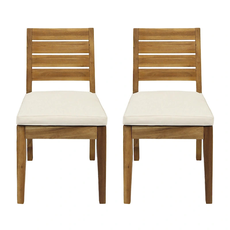 Chaises de salle à manger d'extérieur sans accoudoirs (lot de 2)