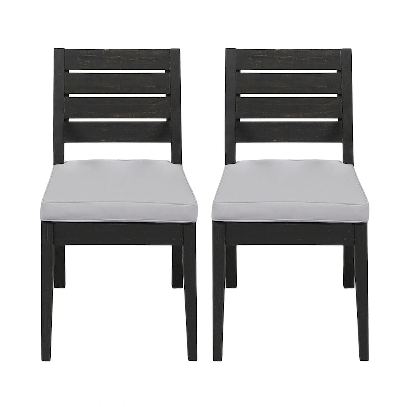 Chaises de salle à manger d'extérieur sans accoudoirs (lot de 2)