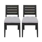 Chaises de salle à manger d'extérieur sans accoudoirs (lot de 2)