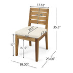 Chaises de salle à manger d'extérieur sans accoudoirs (lot de 2)