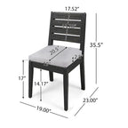 Chaises de salle à manger d'extérieur sans accoudoirs (lot de 2)