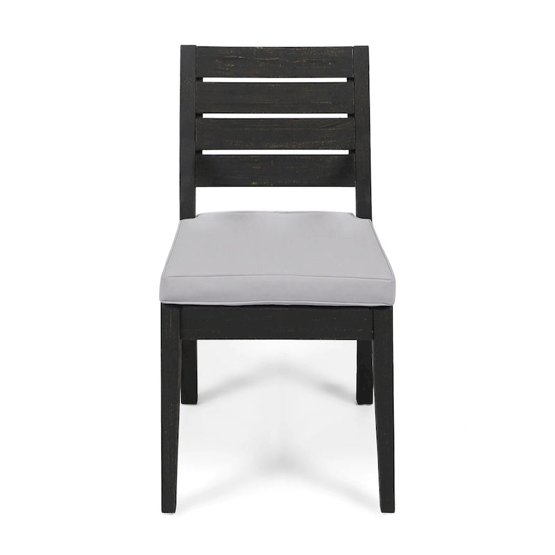 Chaises de salle à manger d'extérieur sans accoudoirs (lot de 2)