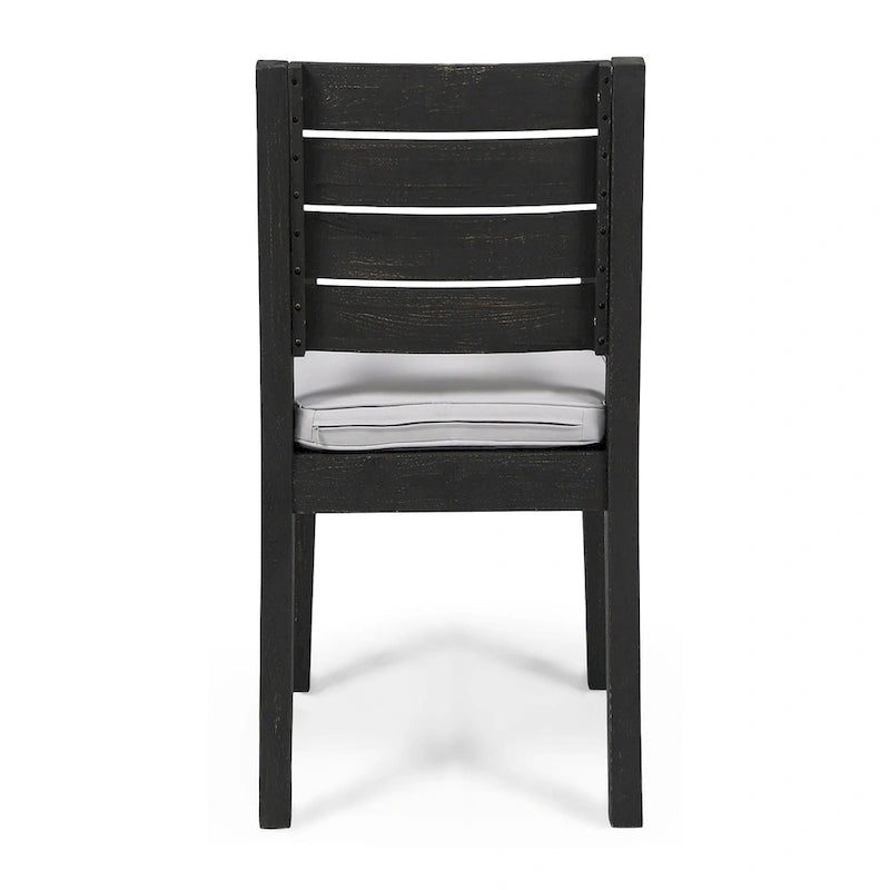 Chaises de salle à manger d'extérieur sans accoudoirs (lot de 2)