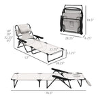 Chaise longue de bronzage, chaise de plage 4 positions avec ouvertures pour le visage et les bras, appui-tête coussin