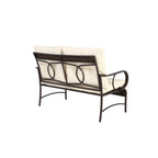 Ensemble de conversation 4 pièces en résine tressée avec coussin, pour terrasse ou porche.