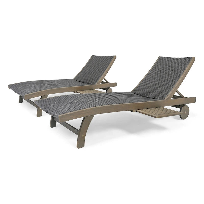 Chaise longue Banzai avec plateau coulissant