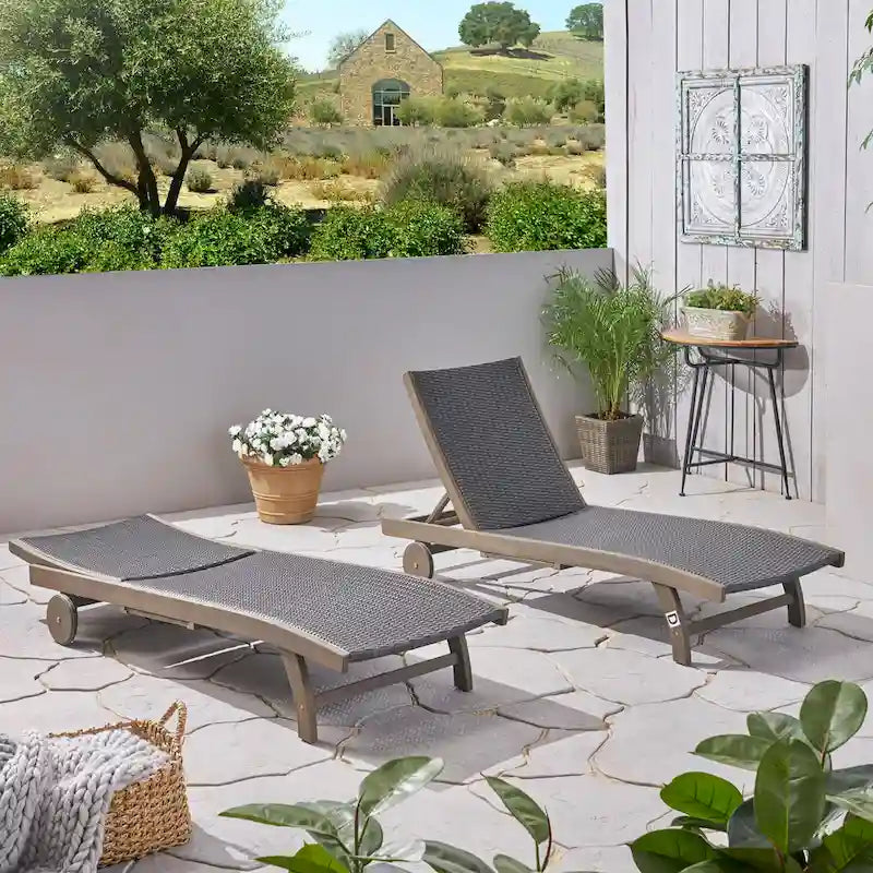 Chaise longue Banzai avec plateau coulissant