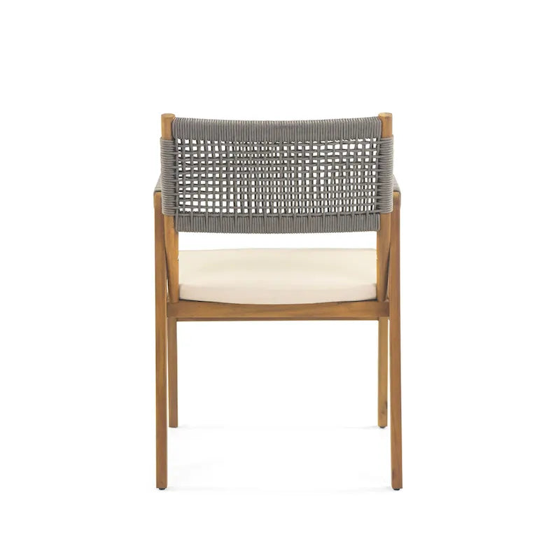 Christopher Knight Home - Ensemble de salle à manger d'extérieur Ethan 7 pièces extensible en bois d'acacia avec fauteuils en corde tressée