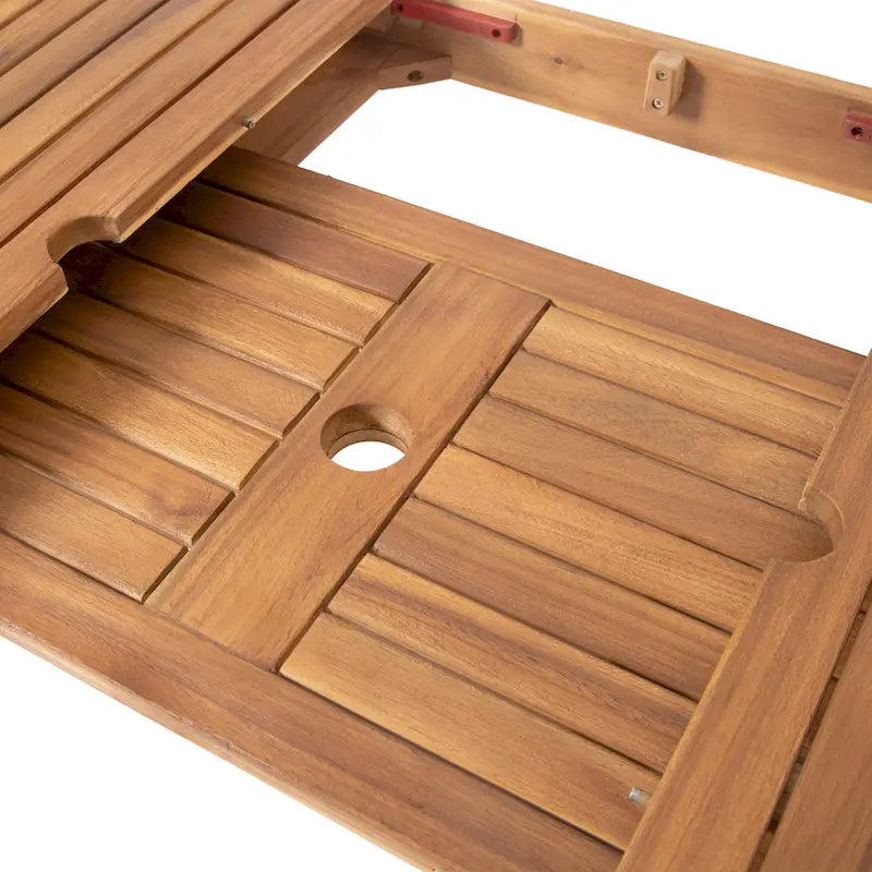 Christopher Knight Home - Ensemble de salle à manger d'extérieur Ethan 7 pièces extensible en bois d'acacia avec fauteuils en corde tressée