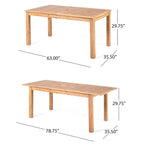 Christopher Knight Home - Ensemble de salle à manger d'extérieur Ethan 7 pièces extensible en bois d'acacia avec fauteuils en corde tressée