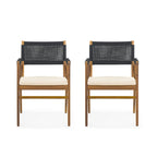 Christopher Knight Home - Ensemble de salle à manger d'extérieur Ethan 7 pièces extensible en bois d'acacia avec fauteuils en corde tressée