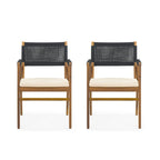 Christopher Knight Home - Ensemble de salle à manger d'extérieur 7 pièces Henry en bois d'acacia avec fauteuils en corde tressée