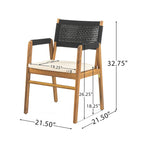Christopher Knight Home - Ensemble de salle à manger d'extérieur 7 pièces Henry en bois d'acacia avec fauteuils en corde tressée