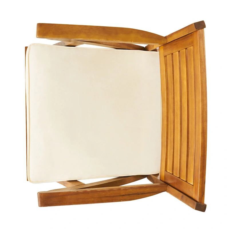 Christopher Knight Home - Ensemble de salle à manger d'extérieur 3 pièces Elijah avec chaises rembourrées en bois d'acacia