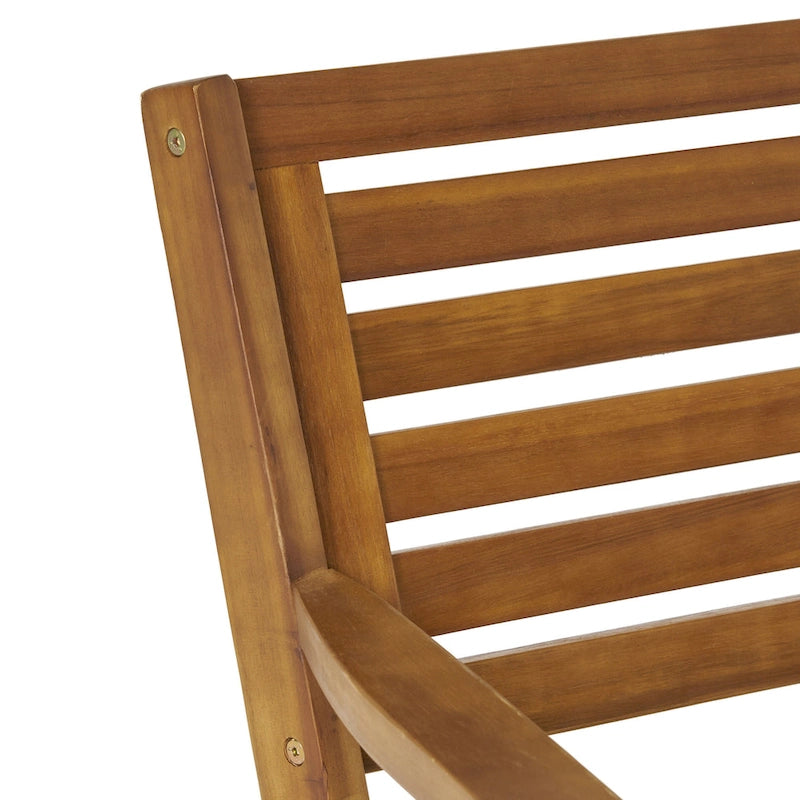 Christopher Knight Home - Ensemble de salle à manger d'extérieur 3 pièces Elijah avec chaises rembourrées en bois d'acacia