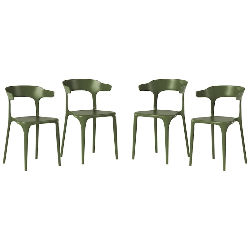 Chaises d'appoint empilables modernes pour terrasse Frond and Form (lot de 4)