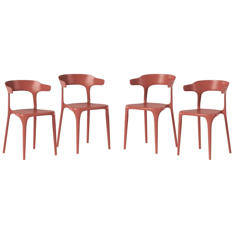 Chaises d'appoint empilables modernes pour terrasse Frond and Form (lot de 4)