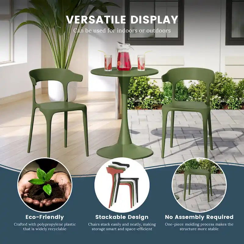 Chaises d'appoint empilables modernes pour terrasse Frond and Form (lot de 4)