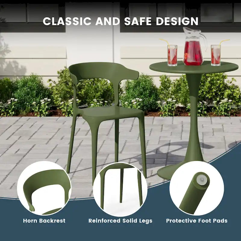 Chaises d'appoint empilables modernes pour terrasse Frond and Form (lot de 4)