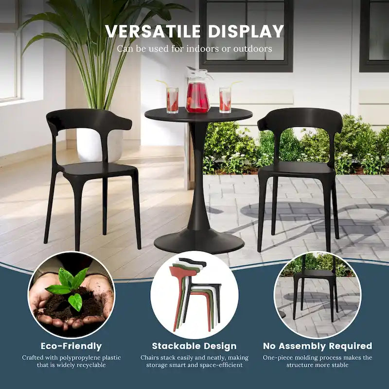 Chaises d'appoint empilables modernes pour terrasse Frond and Form (lot de 4)