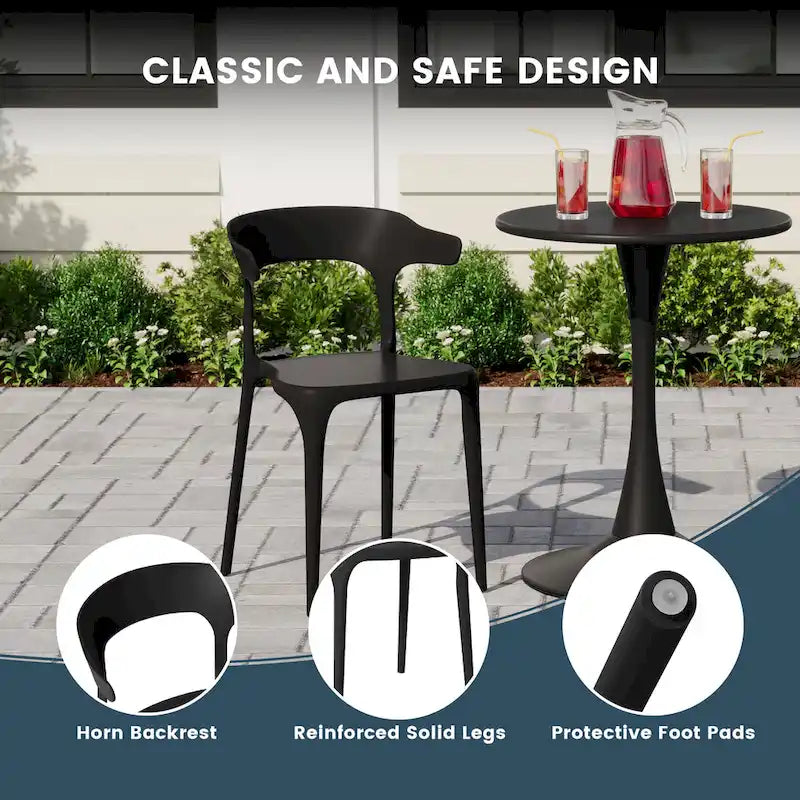 Chaises d'appoint empilables modernes pour terrasse Frond and Form (lot de 4)