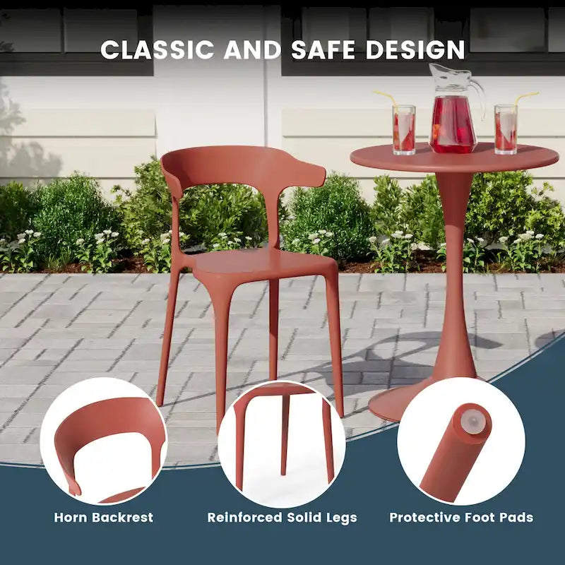Chaises d'appoint empilables modernes pour terrasse Frond and Form (lot de 4)