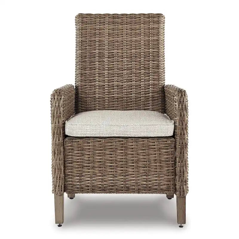 Ensemble de salle à manger d'extérieur 5 pièces marron/beige Signature Design by Ashley Beachcroft - 42,25 po L x 84,25 po P x 29,25 po H