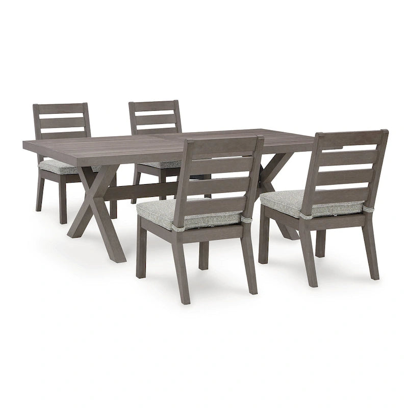 Ensemble de salle à manger d'extérieur 5 pièces Signature Design by Ashley Hillside Barn marron/gris - 84 cm L x 42 cm P x 29 cm H