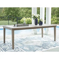 Signature Design by Ashley Rainier Ranch Brown/Beige Outdoor Dining Table - 42 W x 84 D x 29.5 H