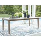 Signature Design by Ashley Rainier Ranch Brown/Beige Outdoor Dining Table - 42 W x 84 D x 29.5 H