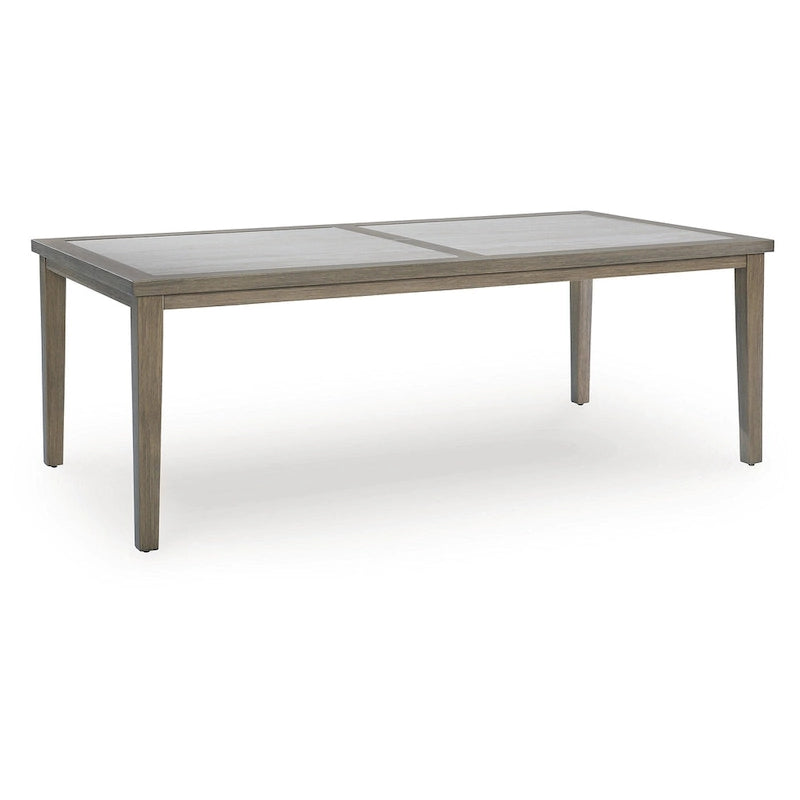 Table de salle à manger d'extérieur Signature Design by Ashley Rainier Ranch marron/beige - 107 cm L x 213 cm P x 75 cm H