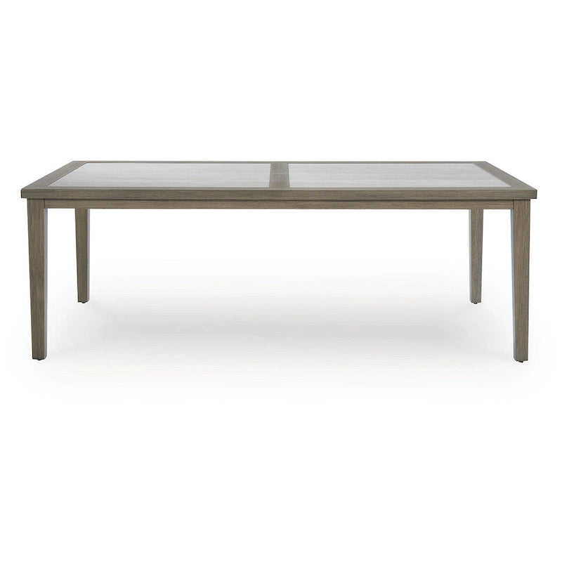 Table de salle à manger d'extérieur Signature Design by Ashley Rainier Ranch marron/beige - 107 cm L x 213 cm P x 75 cm H