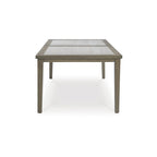 Table de salle à manger d'extérieur Signature Design by Ashley Rainier Ranch marron/beige - 107 cm L x 213 cm P x 75 cm H