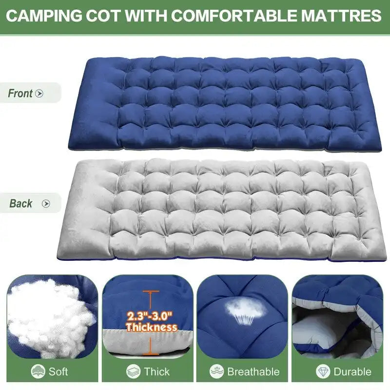Lit de camp pliant, lit de voyage en tissu Oxford 1200D avec sac de transport