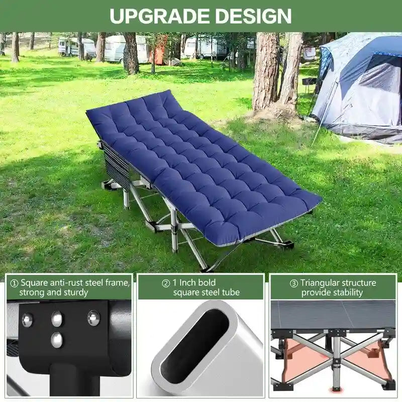 Lit de camp pliant, lit de voyage en tissu Oxford 1200D avec sac de transport